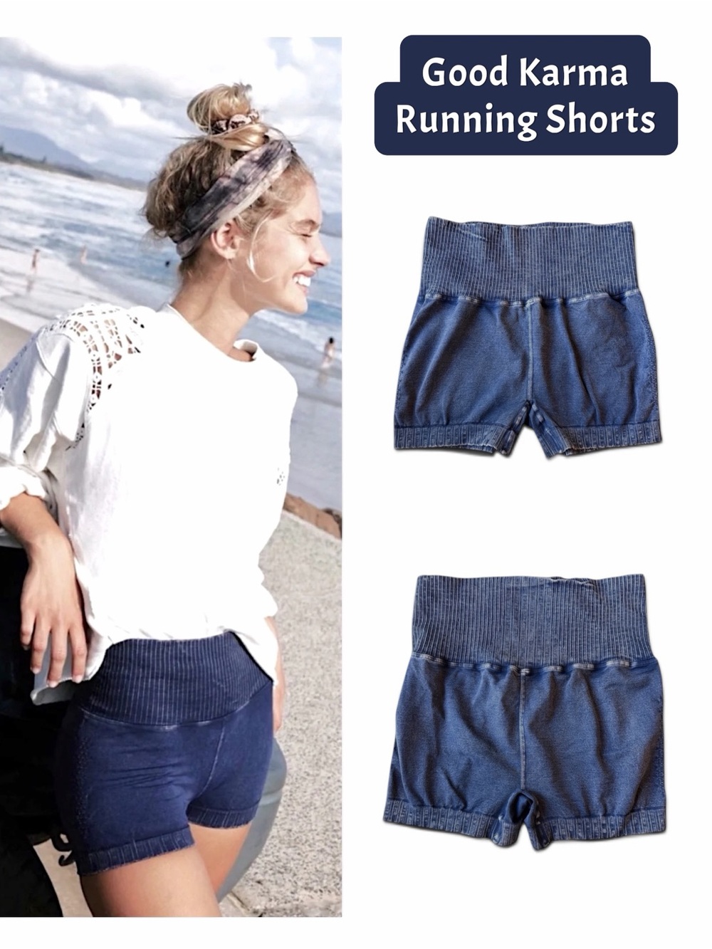 FP Movement Good Karma Running Shorts Navy